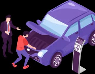 Vehicle being prepared for an MOT test